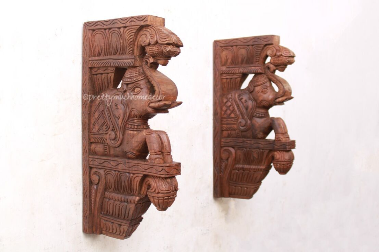 Pair of Elephant Corbel