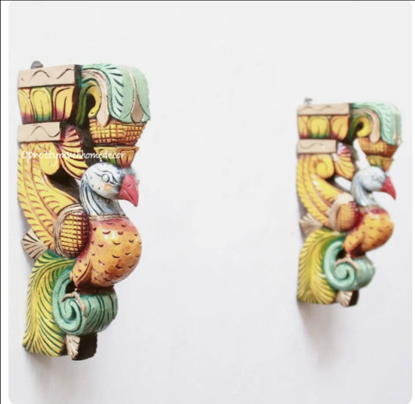 Pair of Small Colorful Corbels