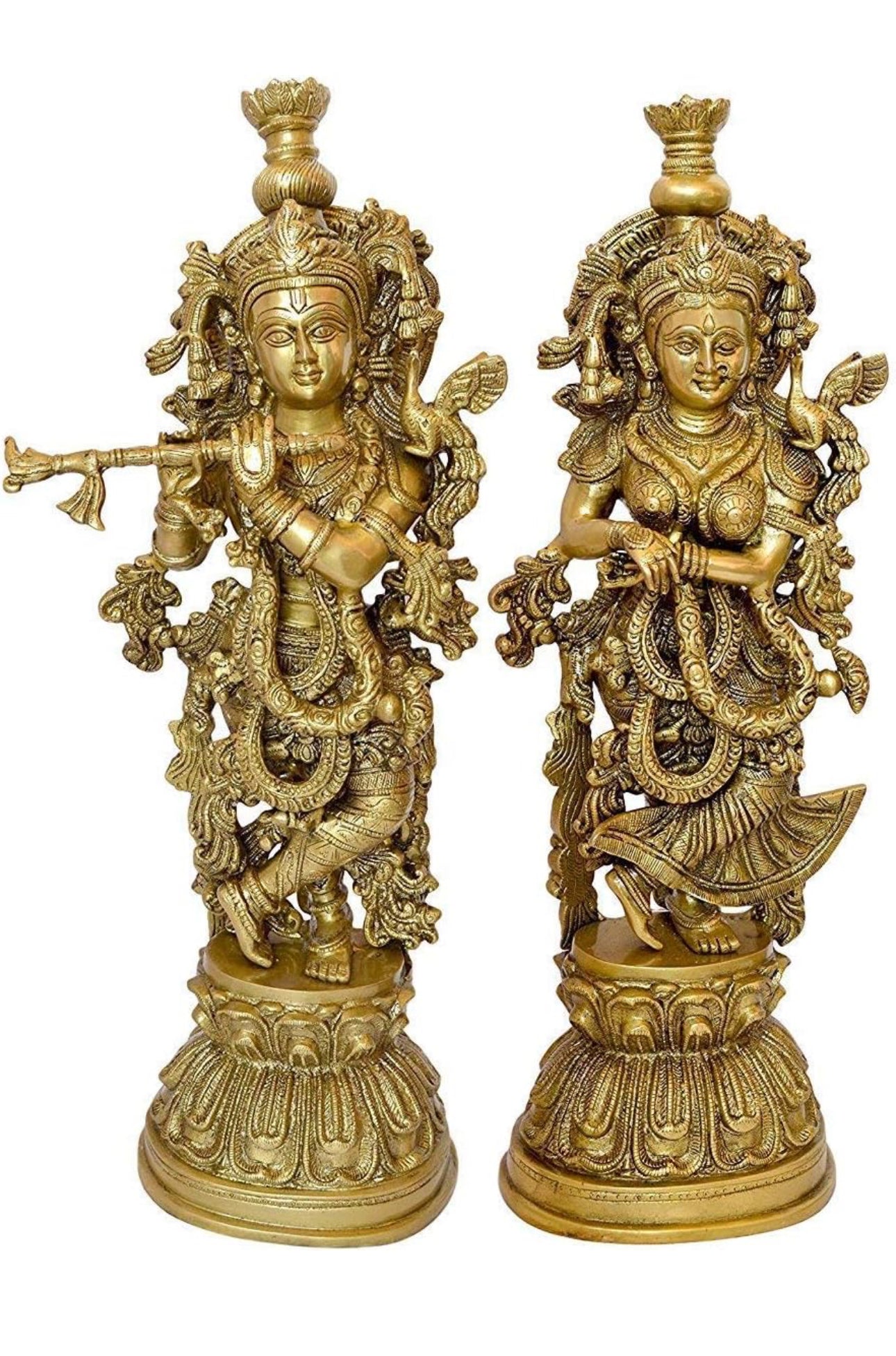 21-Inch Brass Radha Krishna Idol – Eternal Love & Divine Grace