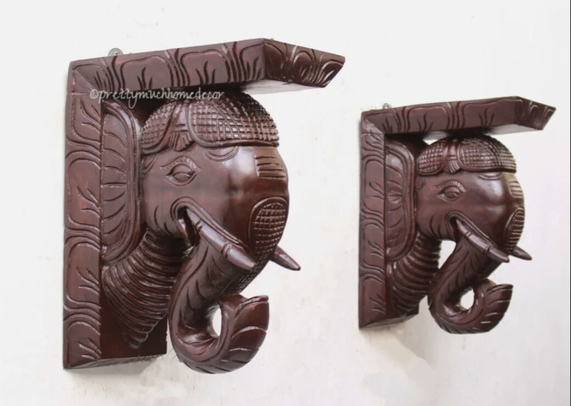 Pair of Front Faced Elephant with Elegance
