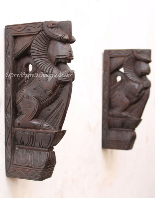 Pair of Yali Corbels